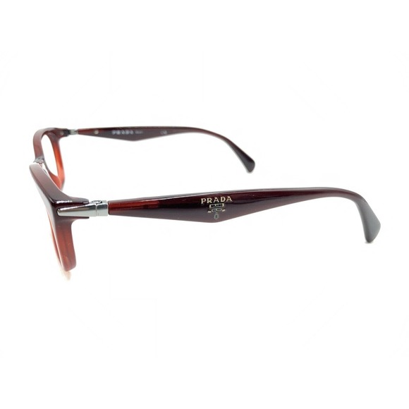 Prada VPR 15P MAX-1O1 Burgundy Dark Red Silver Eyeglasses Frames 53-16 135 Italy - Picture 7 of 12
